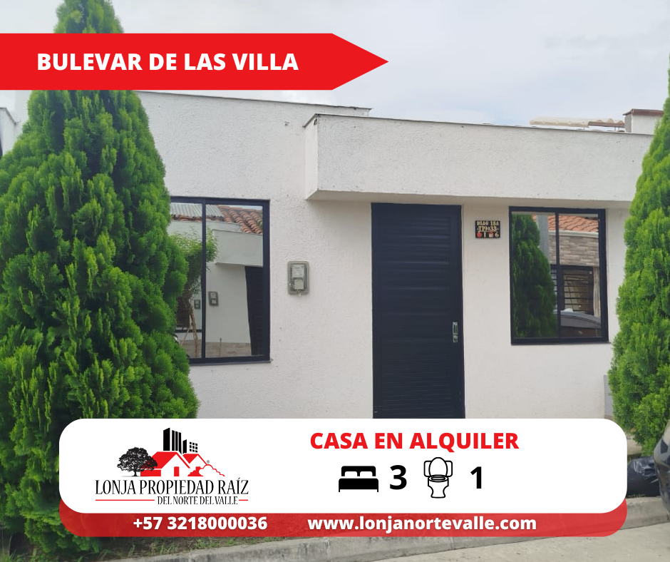 Casas en Arriendo, Cartago,  - Bulevar de las Villas